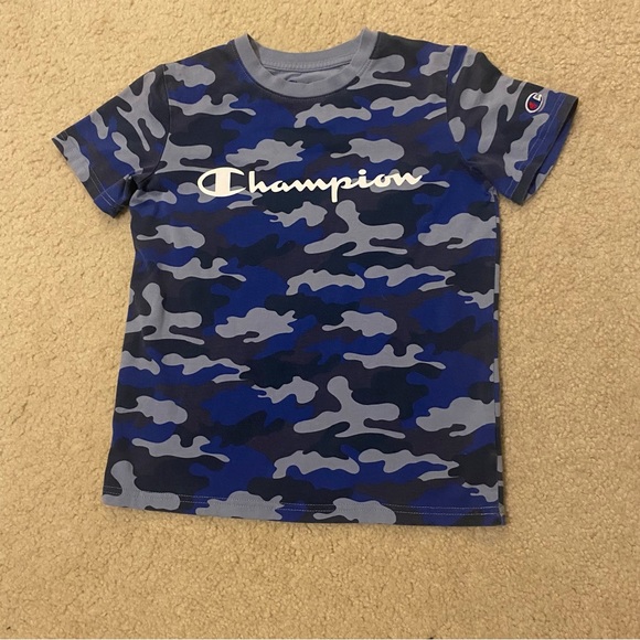 Champion Blue Camouflage Youth Medium T-shirt - Picture 3 of 5